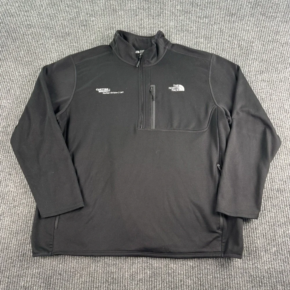 The North Face Pullover Fleece XXL Black Tech 1/4 Zip Company Logo Outdoor